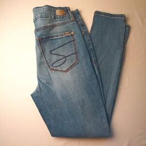 Seven7 Womens High Rise Skinny Leg Jeans Size 12 Light Wash Distressed Stretch